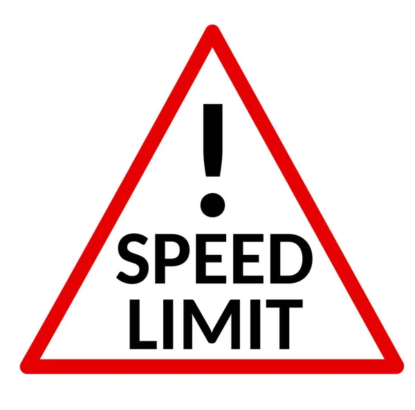 Segno limite di velocità su sfondo bianco — Vettoriale Stock