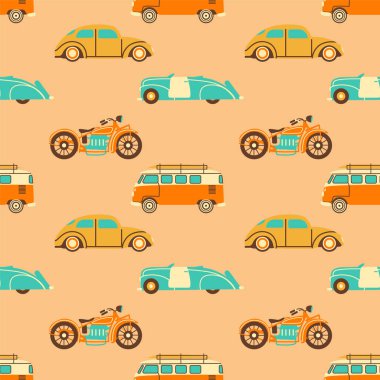 Retro taşıma deseni geometrik stil tasarımı