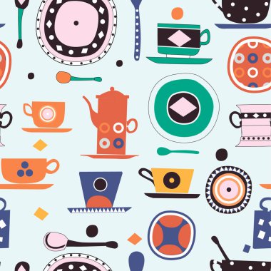 Mutfak deseni dikişsiz tasarım grafiği