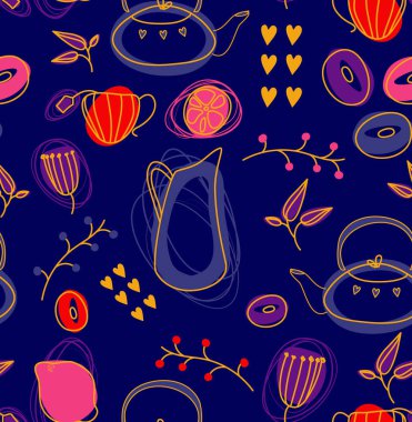 Mutfak deseni dikişsiz tasarım grafiği