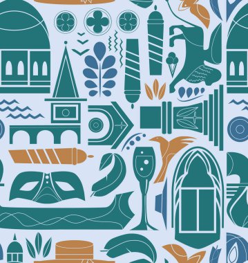 Venedik desen dikişsiz tasarım grafik