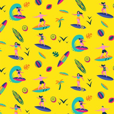 Sörf deseni sorunsuz tasarım grafiği