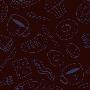 Mutfak deseni dikişsiz tasarım grafiği