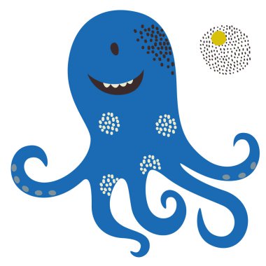 Beyaz üzerinde Canavar düz renk illüstrasyon