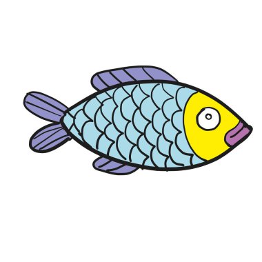 Beyaz balık düz renk illüstrasyon