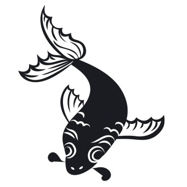 Beyaz balık düz renk illüstrasyon