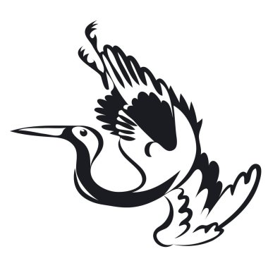 Beyaz vinç düz renk illüstrasyon