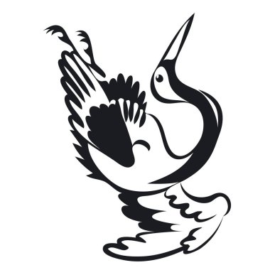 Beyaz vinç düz renk illüstrasyon