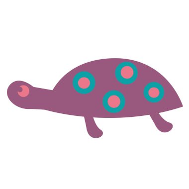 Beyaz üzerinde kaplumbağa düz renk illüstrasyon