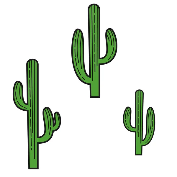 Cactus illustration en couleur plate sur blanc — Image vectorielle