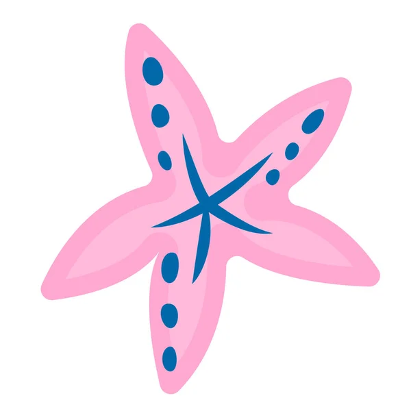 Starfish platt färg illustration på vit — Stock vektor