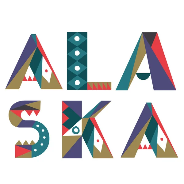 Alaska ilustração cor plana no branco — Vetor de Stock