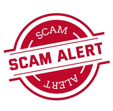 Beyaz üzerinde yalıtılmış Scam Alert damgası