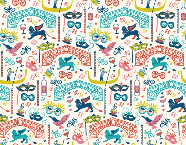 Venedik desen dikişsiz tasarım illüstrasyon