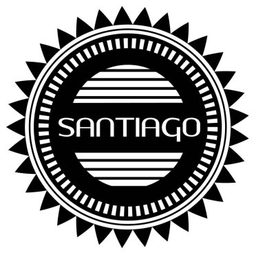 Santiago beyaz arka planda siyah damga