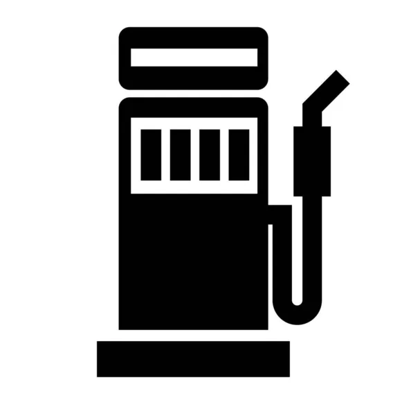 Benzine tankstation zwart pictogram — Stockvector