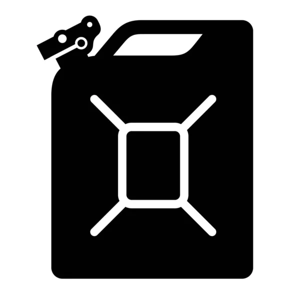 Bote de gasolina icono negro — Vector de stock