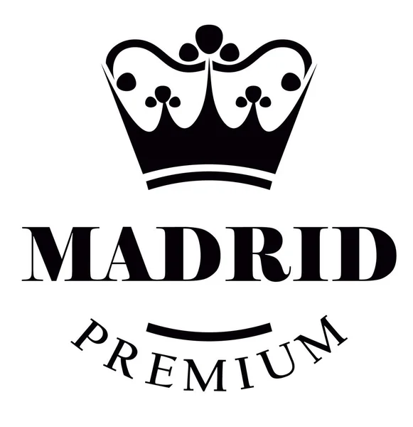 Madrid premium zwarte denim label — Stockvector