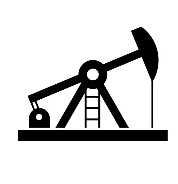 Oil pump industrial black icon — Stock Vector