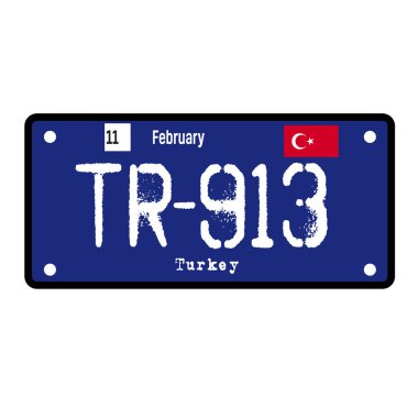 Beyaz arka planda hindi otomobil plakası. Ülke plaka serisi.