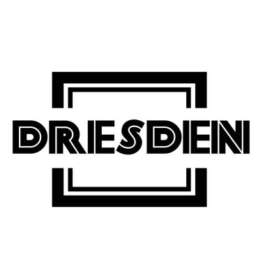 Beyaz üzerine DRESDEN damgası. Pullar ve etiketler serisi.