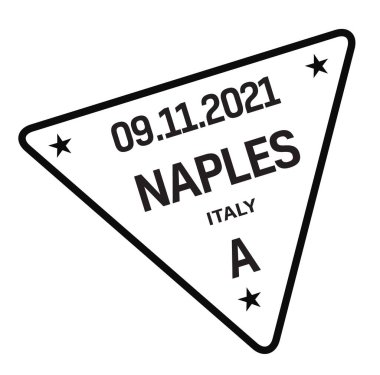 NAPLES, italyan posta pulu beyaz arka planda izole edilmiş. Posta İşaretleri Serisi.