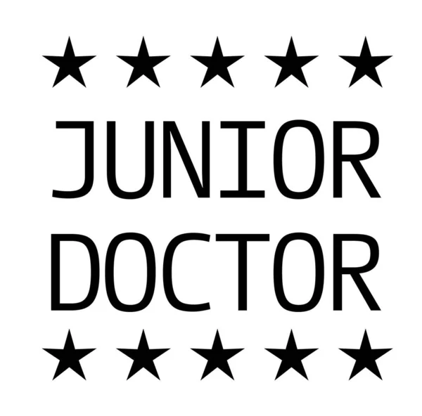 Junior Doctor Timbre Noir Sur Fond Blanc Série Timbres Autocollants — Image vectorielle