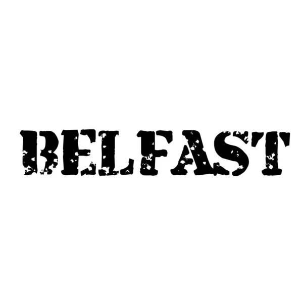 Sello Belfast Blanco Serie Sellos Etiquetas — Vector de stock