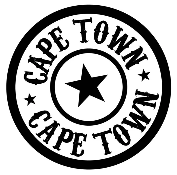 Cape Town Штамп Білому Серія Марок Етикеток — стоковий вектор