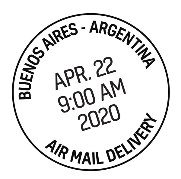 Buenos Aires Argentina Mail Delivery Stamp Isolated White Background Postage — Stock Vector