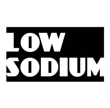 Beyaz arka planda düşük sodyum işareti. Etiket, damga