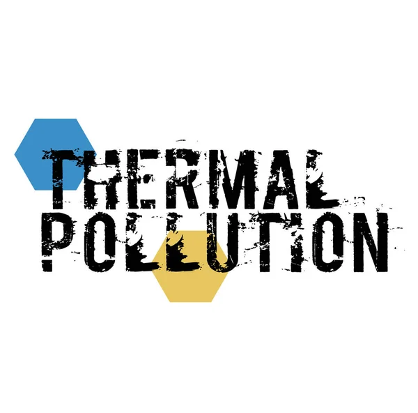 Thermale Pollutie Teken Witte Achtergrond Sticker Stempel — Stockvector