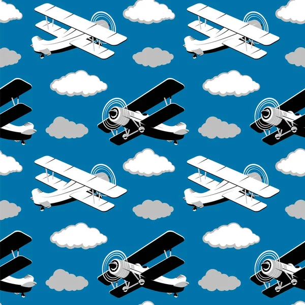 Conjunto Iconos Aviones Antiguos Ilustraciones Aviones Diseño Ilustración de stock