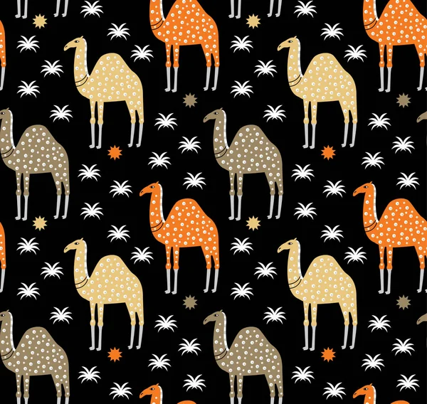 Camel Μοτίβο Επίπεδη Χρώμα Απρόσκοπτη Σχεδίαση Εικονογράφηση — Διανυσματικό Αρχείο