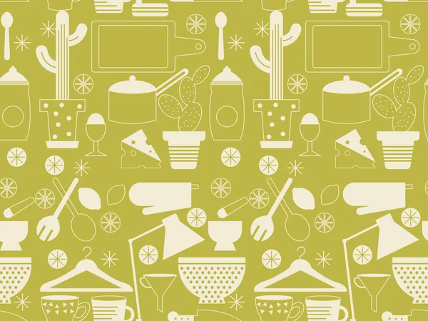 Nahtloses Geometrisches Design Der Küche Serie Für Küche Und Wohnkultur — Stockvektor