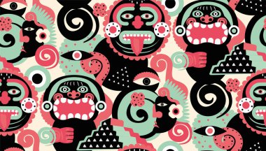 Maya desenli kusursuz tasarım. Dekorasyon tekstil ve kağıt serisi