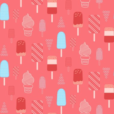 Dondurma kusursuz dekoratif desen tasarımı. Dekoratif kumaş ve paket serisi.