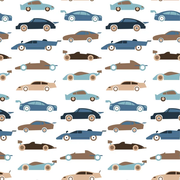 Wzór Płaskiej Ilustracji Samochodu Plac Zabaw Dla Dzieci Seria Dekoracji — Wektor stockowy