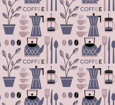 Ev mutfağı kusursuz geometrik desen. Mutfak ve ev dekorasyonu serisi.