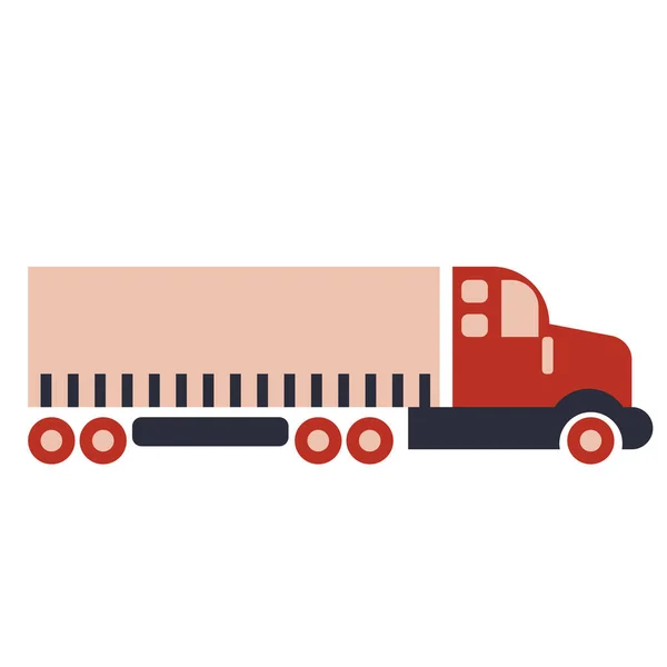 Червона Вантажівка Плоска Ілюстрація Дитячий Транспорт Серії Прикрас — стоковий вектор