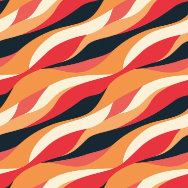 Soyut desenli dalgalı düz renksiz tasarım çizimi