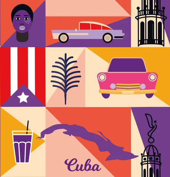 Patrón Cuba Diseño Sin Costuras Decoración Textiles Series Papel — Archivo Imágenes Vectoriales
