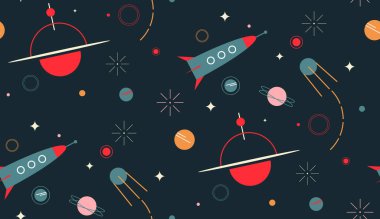 Uzay desensiz tasarım. Dekorasyon tekstil ve kağıt serisi