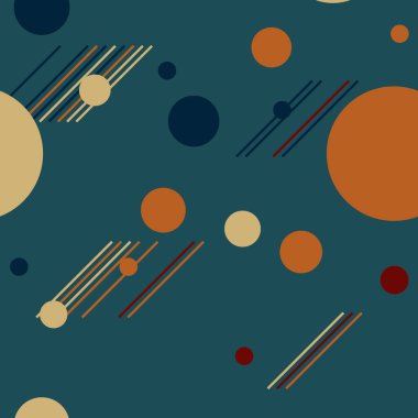 Çemberleri ve çizgileri olan geometrik, soyut, dikişsiz desen