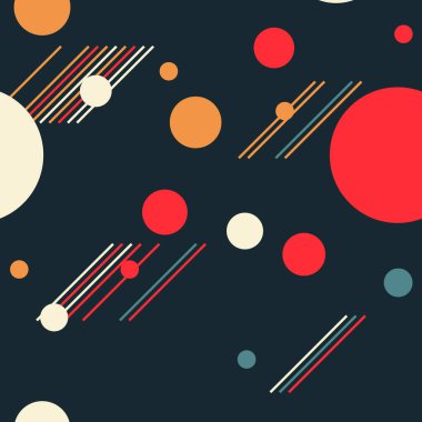 Çemberleri ve çizgileri olan geometrik, soyut, dikişsiz desen