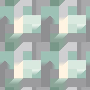 Geometrik şekilleri ve gölgeleri olan soyut dikdörtgen biçimsiz desen