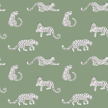 Leopar desenli düz renksiz tasarım çizimi