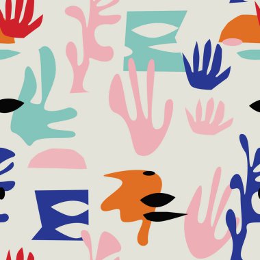 Soyut kıvrımlı şekiller pürüzsüz desen tasarımı