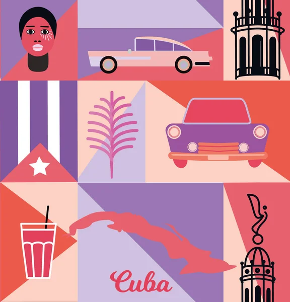 Cuba Padrão Design Sem Costura Decoração Têxtil Série Papel —  Vetores de Stock