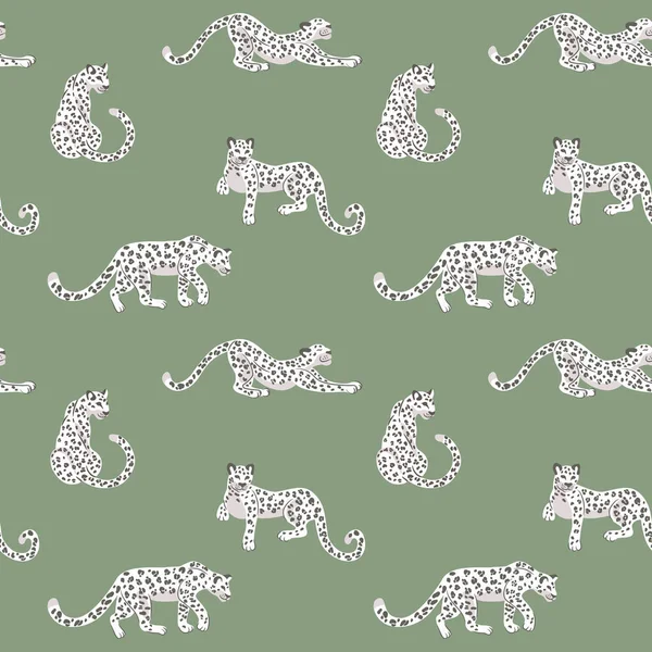 Leopardo Patrón Color Plano Sin Costura Diseño Ilustración — Vector de stock